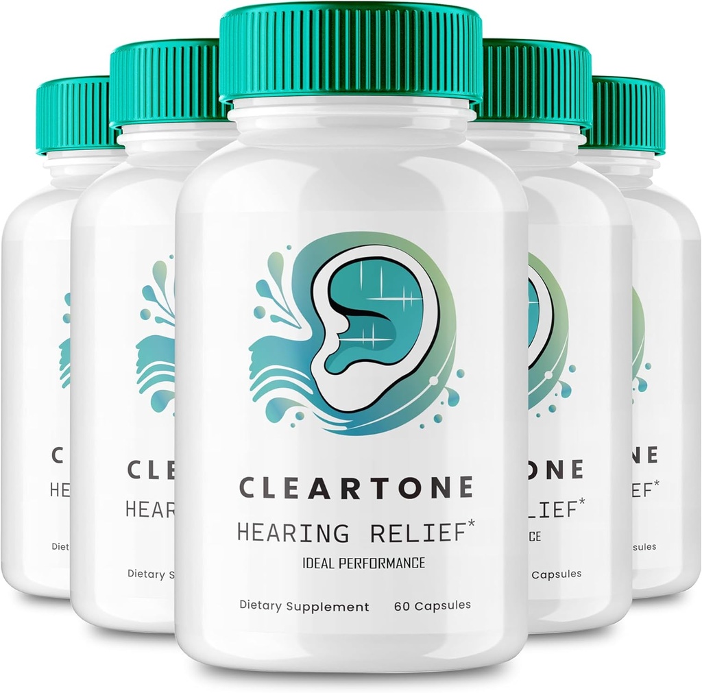 Cleartone Tinnitus Relief for Ringing Ears Capsules, Cleartone Ear Pills Supplement, Clear Tone Tinnitus Treatment, Calming Ear Ringinging Relief - Maximum Strength, Cleartone Reviews (5 Pack)
