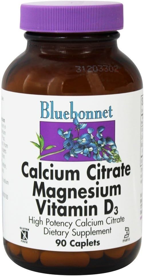 Calcio Citrate Magnesio Plus Vitamina D 90 Caps - Bluebonnet