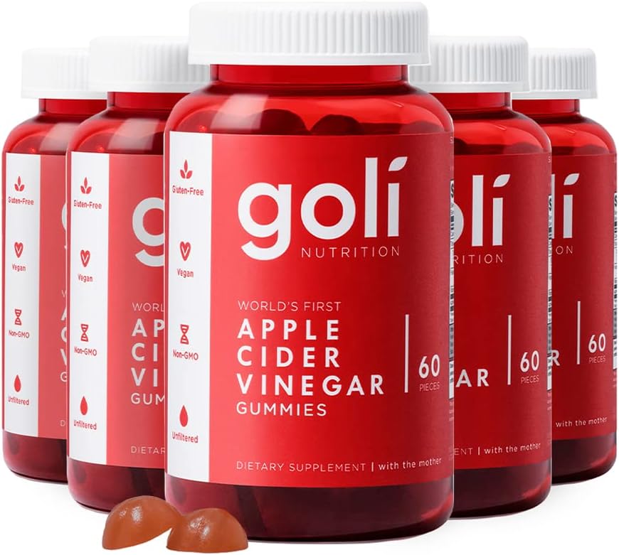 Goli Apple sider Vinegar Gummy Vitaminas - 300 Conde - Vitamina B12, Sin gelatina, Libre de gluten, Vegan &amp; No GMO