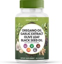 Superfood MD orégano aceite de ajo extracto de la hoja de aceite de semillas negras Astragalus- para mujeres y hombres- 60 cuenta