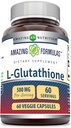 Fórmulas Increíbles Reducir L-Glutathione Suplemento TENIDO 500 Mg Por Serving TENIDO Cápsulas Veggie TENIDO NO-GMO TENIDO Gluten Free TEN Made in USA (1 Pack TEN 60 Conteo)