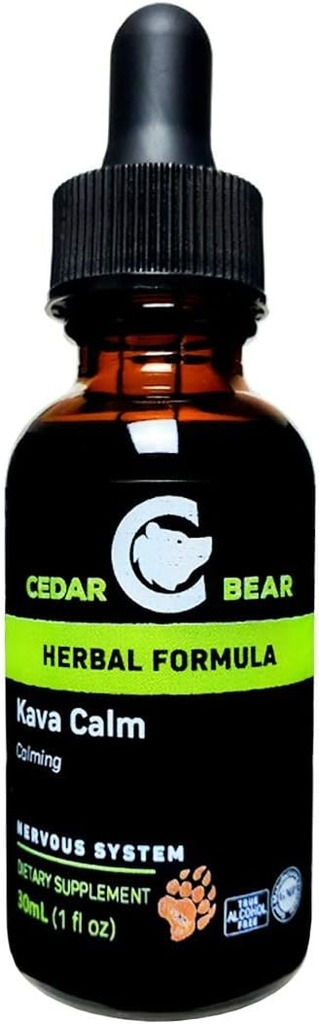 Oso de cedro Kava Calma un suplemento herbal líquido que soporta los sistemas central nervioso y digestivo 1 FL Oz
