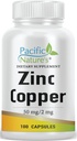 Suplemento Zinc Copper (100 cápsulas) con 50 mg de Gluconato de Zinc, 2 mg de Sulfato de Cobre para Apoyo Inmunitario - Gluten Free, Non-GMO