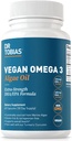 Dr. Tobias Vegan Omega 3 Suplemento, 1400 mg Algae Oil, 420mg DHA, y 210mg EPA por Serving, Non-GMO, Gluten-Free, Carrageenan-Free, 60 cápsulas, 30 servicios