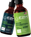 E2H: Clorofila líquida Flavor natural y Peppermint Flavor viv Vegan, Non-GMO - 2 Fl Oz Cada (4 Fl Oz Total) - Bundle