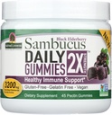 Respuesta de la naturaleza Sambucus Daily Gummies ← 2X Más Elderberry 3200 mg Concentración Silencioso libre de alcohol, libre de gluten, libre de gelatina, vegano, no fumador " No preservativos " .