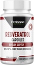 Capsulas de Resveratrol de alta potencia Más de 98 cápsulas de resinveratrol de trans por ciento Antioxidante y saludable de envejecimiento 90 días de suministro 180 cápsulas