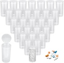 100Pcs Plastic Empty Prescription Vial, 13 Botellas de Píldora de Píldoras A prueba de agua, Botellas de Píldora Mixta con tapas Pop Top Container for Pills, Crafts, Candy, Suplementos y Más