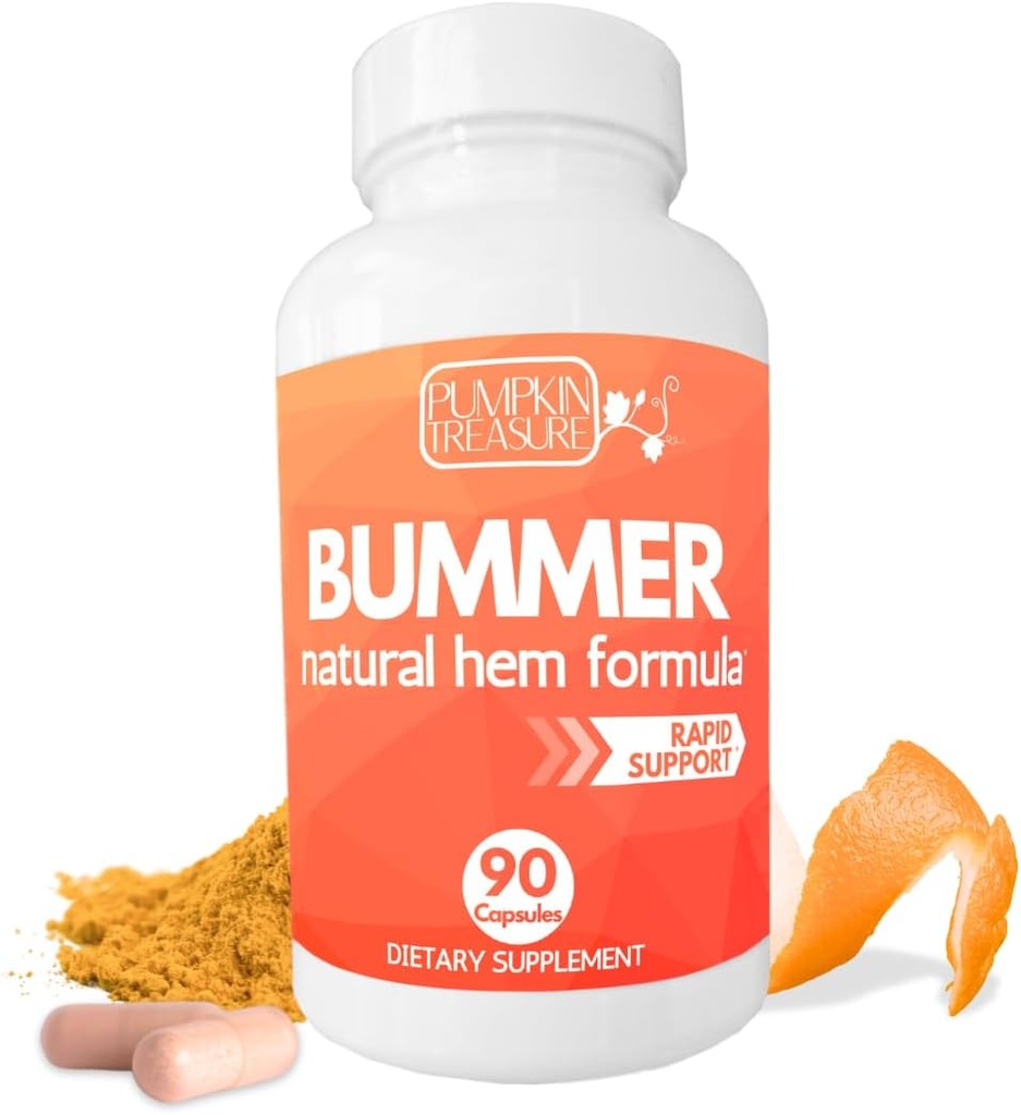 Fast-Acting Hemorrhoid Pills - Internal Relief Supplement for Pain, Swelling & Bleeding - Natural Vein Support Formula - 90 Day Supply - Made in USA