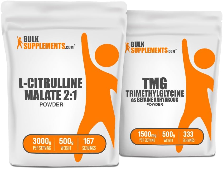 BulkSupplements Citrulline Malate 2:1 500g + Trimetilglycine TMG 500g Bundle