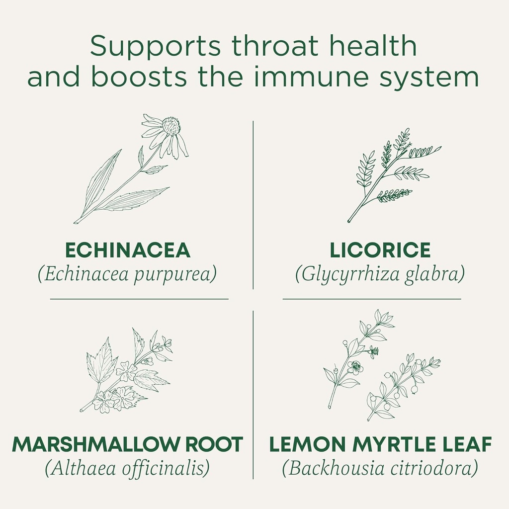 Traditional Medicinals Lozenges, Organic Throat Coat Lemon Ginger Echinacea, Sore Throat Support, 16 Count (Pack of 2)