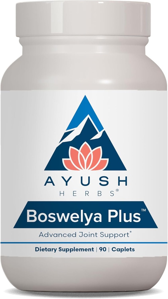 Ayush Herbs Boswelya Plus - Glucosamine Chondroitin Joint Support Supplement, Turmeric Muscle Support for Men ' Women, Joint Care with Curcumin - 90 Vegetarian Capsules (1 Count)