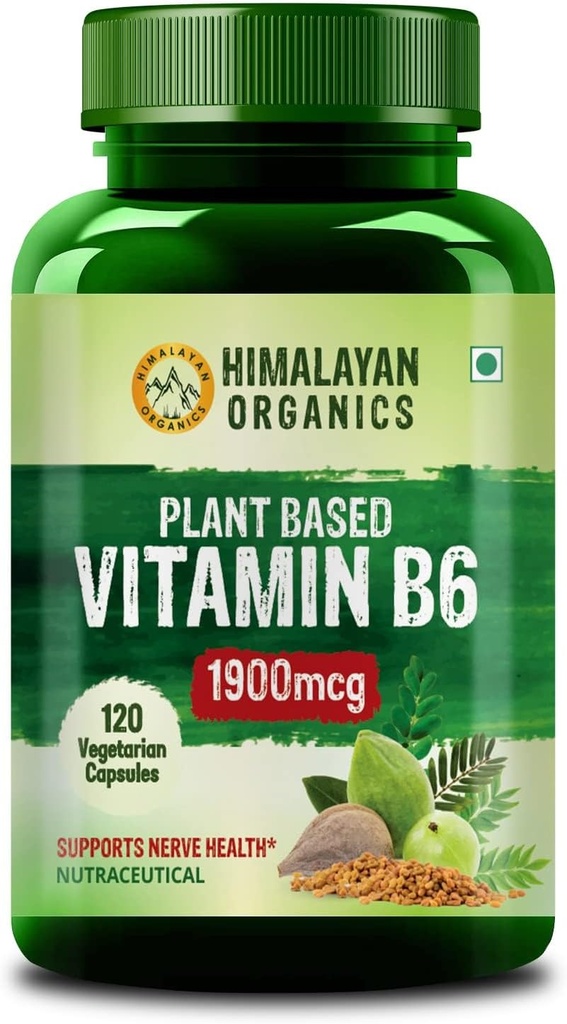 Vitamina B6 de base vegetal soporta inmunidad, salud cerebral (120 cápsulas)