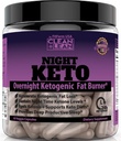 Clean+Lean Night Keto: First Ever Overnight Ketogenic Fat Burner & Sleep Aid TEN BHB Ketones + MCT Oil Extract + Vitaminas &amp; Minerals TEN 24 HR Diet Sleep Great Lose Weight confidencialidad All Natural &amp; GF TEN 60 Caps