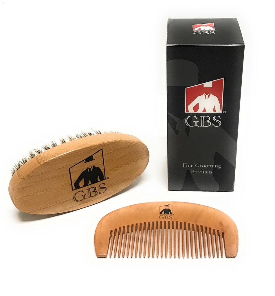 G.B.S Pincel 100% de la barba de boar &amp; Madera natural Pelo de mostaza afeitar cepillo de pelo facial cepillo de pelo portátil y viaje amigable