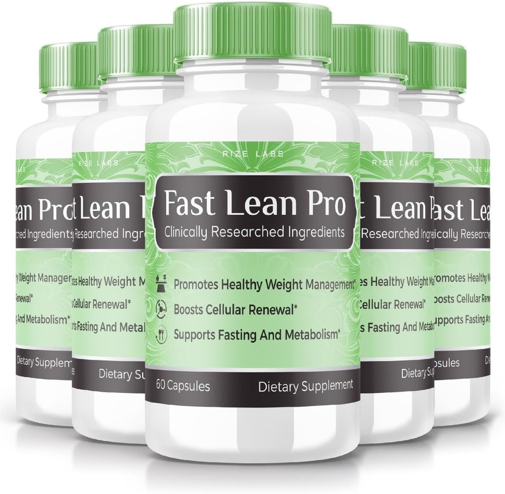 rize labs - Fast Lean Pro Dietary Supplement, Advanced Formula Capsules for Extra Strength, Non GMO, Promotes Healthy Weight Management (300 Capsules) (Official Pack of 5)