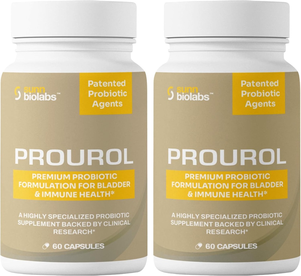 Prourol Patented PROBIOTIC Supplement for Urinary Health, Bladder Support, Immune Boost, Frequent Urination Relief, UTI Health, Natural Ingredients, Daily Global Health Support-2 Bottles - 120 Count