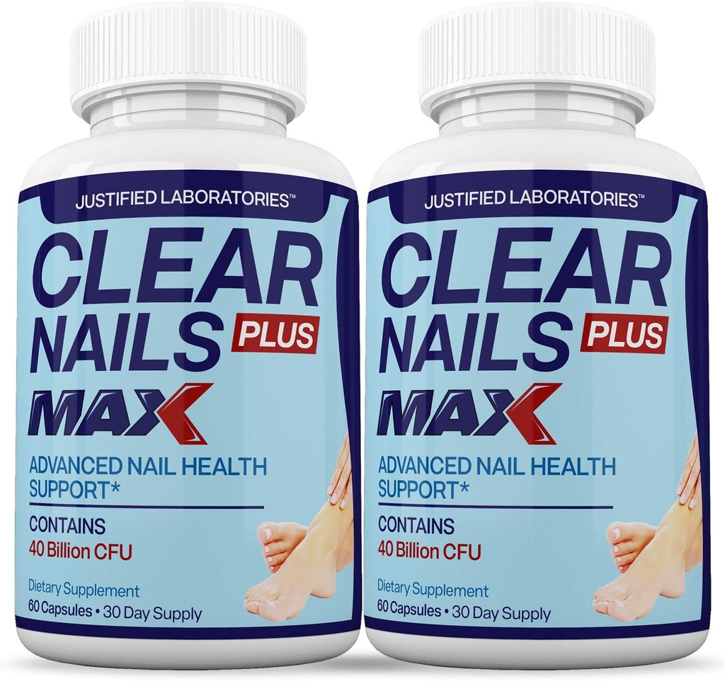 Laboratorios Justificados (2 Pack) Nails Despejados Plus Max Pills 40 Billion CFU Probiótico 60 cápsulas