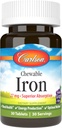 Carlson Chewable Iron 27 mg, Grape, Sangre, 30 Tabletas