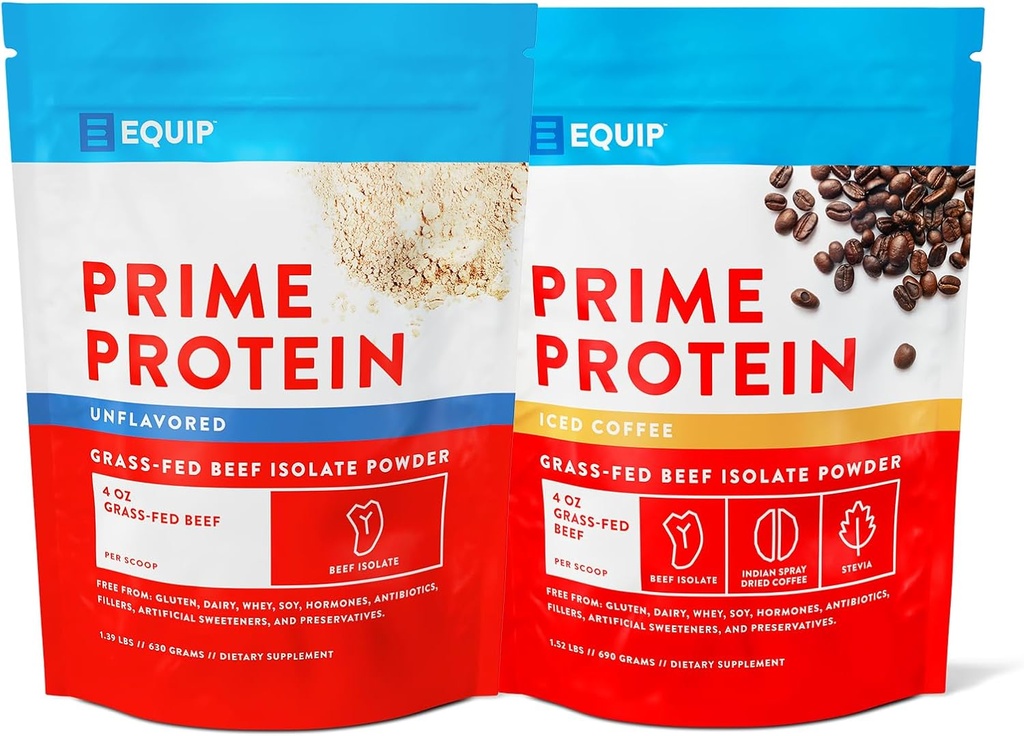 Equip Foods Prime Protein Powder Desenflavorado & Prime Protein Powder Iced Coffee