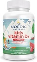 Naturales nórdicos Vitamina D3 Gummies Niños, Salpicadura de sandía silvestre - 120 Gummies - 400 UI Vitamina D3 - Bone Health, Healthy Immunity - Non-GMO, Vegetarian - 120 Servimientos