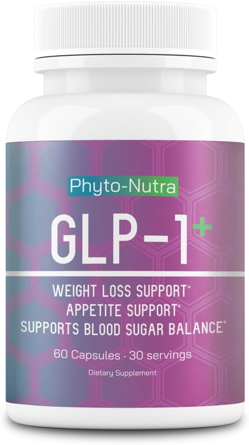 GLP-1 + (60 cápsulas 1 botella) Vegan, Suplemento Natural, Pruebas de laboratorio, Pérdida de peso, Hambre Satisfecho, No GMO, Gluten Free, GLP 1, GLP1