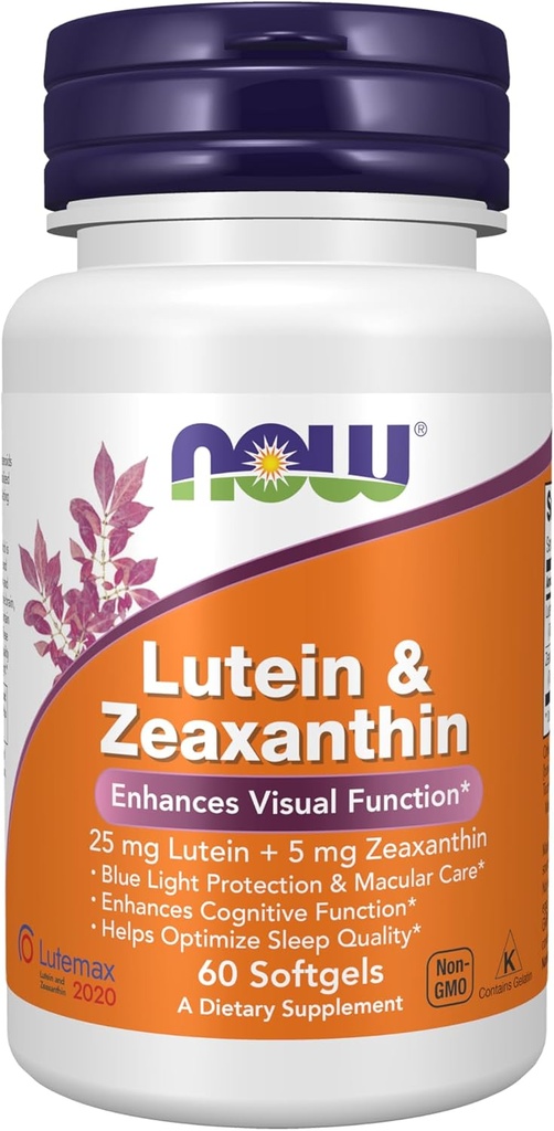 AHORA Suplementos de alimentos, Lutein " Zeaxantina con 25 mg de Luteina y 5 mg de Zeaxantina, 60 Softgels