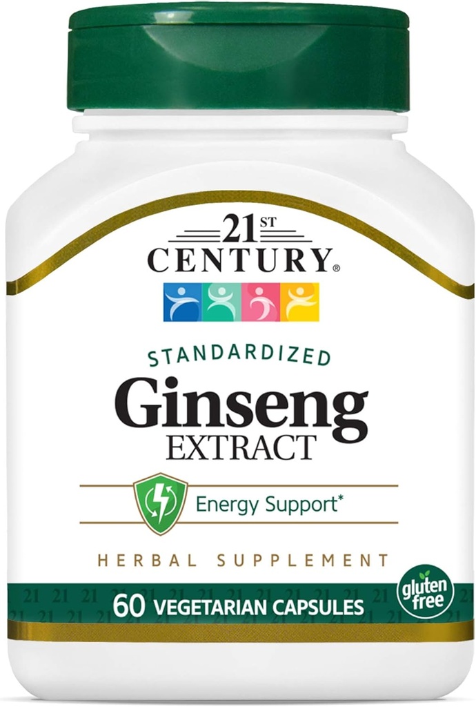 21st Century Ginseng Extracto Veg Capsules, 60Count