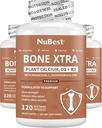 Bone Xtra - Vegan Bone Strength Formula for Stronger Bones, Calcio con base en plantas de Algas Marinas, Vitaminas D3, Vitamina K2, Magnesio, Fisforo &amp; Más para Adolescentes, Adultos - 3 Meses Suministro ← 3 Pack