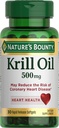 Aceite Bounty Krill, Salud cardíaca, Suplemento dietético, 500 mg, liberación rápida Softgels, 30 cuentan