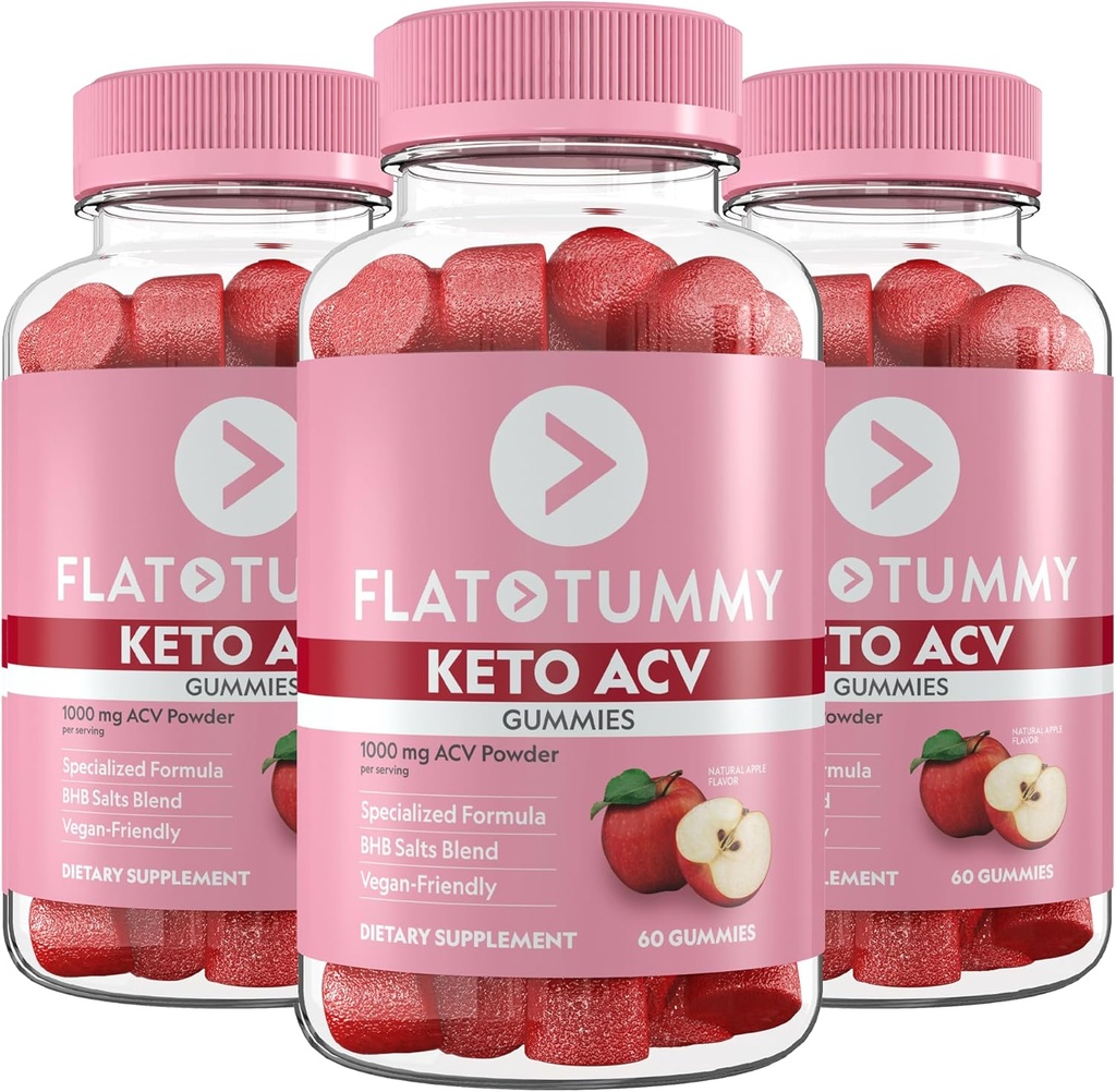 Mochilas planas Keto ACV Gummies, 60 Conde – Fórmula especializada, Post GLP-1 Keto Suplemento, Vegan-Friendly, Non-GMO - Manzana Vinagre Gummies, BHB Salts, Beet, Pomegranate Superfood Powders (3 Pack)