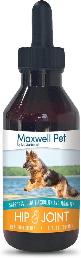 Maxwell Pet by Dr.Garber – Hip &amp; Joint for Dogs - The First Natural Biotherapy Supplement Drops to Support and Restore Hip & Joint Health, Repair and Ease Hip " Joint Pain, " Improve Mobility – 90ml