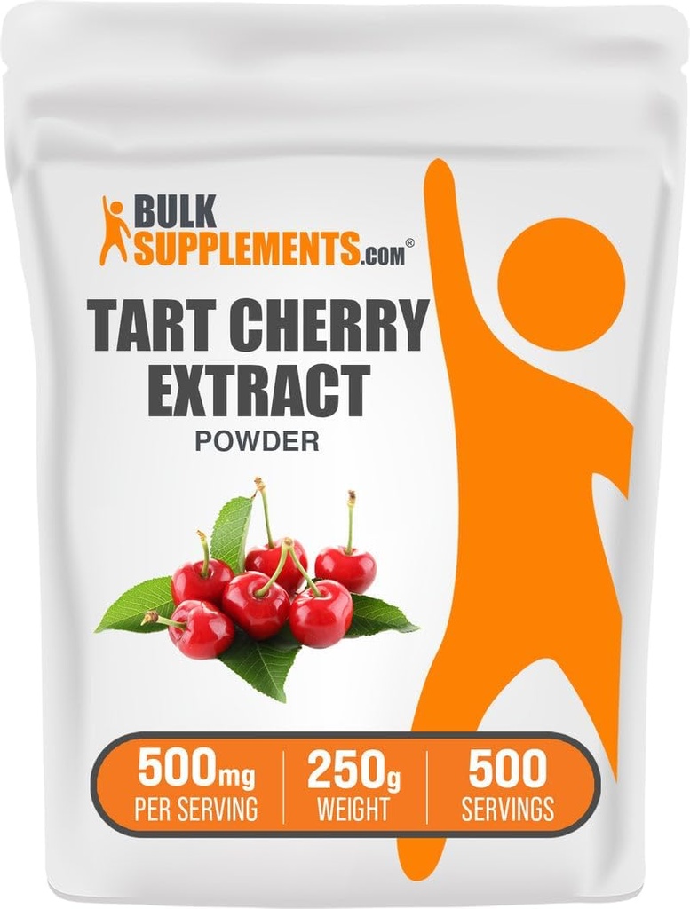 BulkSupplements.com Tart Cherry Extract Powder - Tart Cherry Supplement, Herbal Supplement - Antioxidant Source, Gluten Free, 500mg per Serving, 250g (8.8 oz) (Pack of 1)