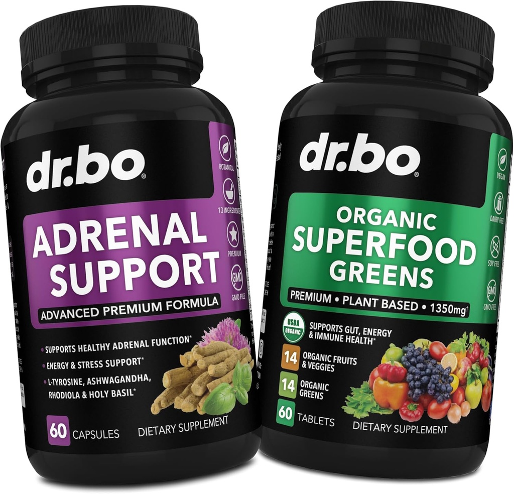 Soporte Adrenal " Ecológicos Superalimentos Verdes " Suplementos de frutas - Energía diaria Superalimentos Frutas y verduras Suplemento Tablets Plus Alimentos Vegetables