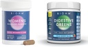 BIOHM Probióticos femeninos 30B CFU & Super Greens/Kids Berry Blast Bundle: Gut & General Health Support, 9 Strains, 30-Day Supply, Rich in Antioxidants