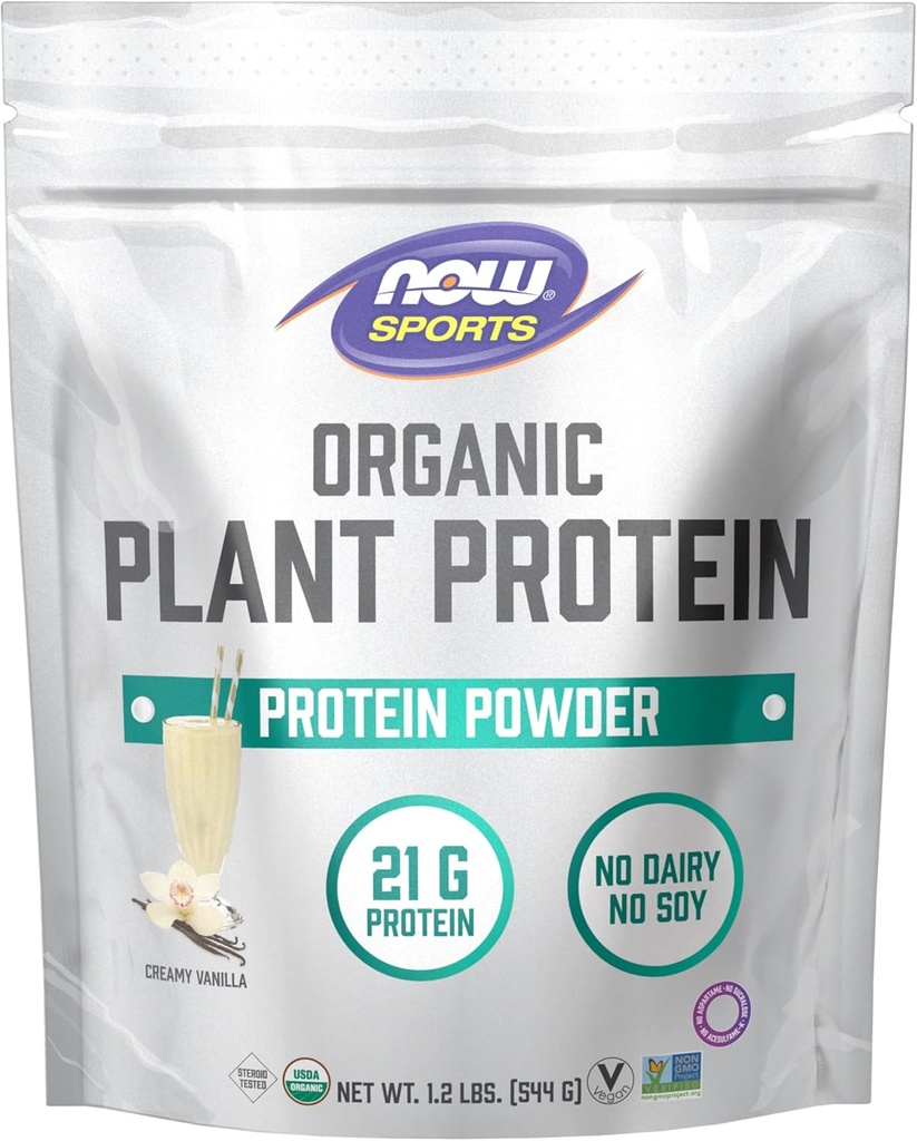 AHORA Planta Orgánica Deportiva Proteína, Vainilla Flavor, Polvo Vegano, 1 lb.