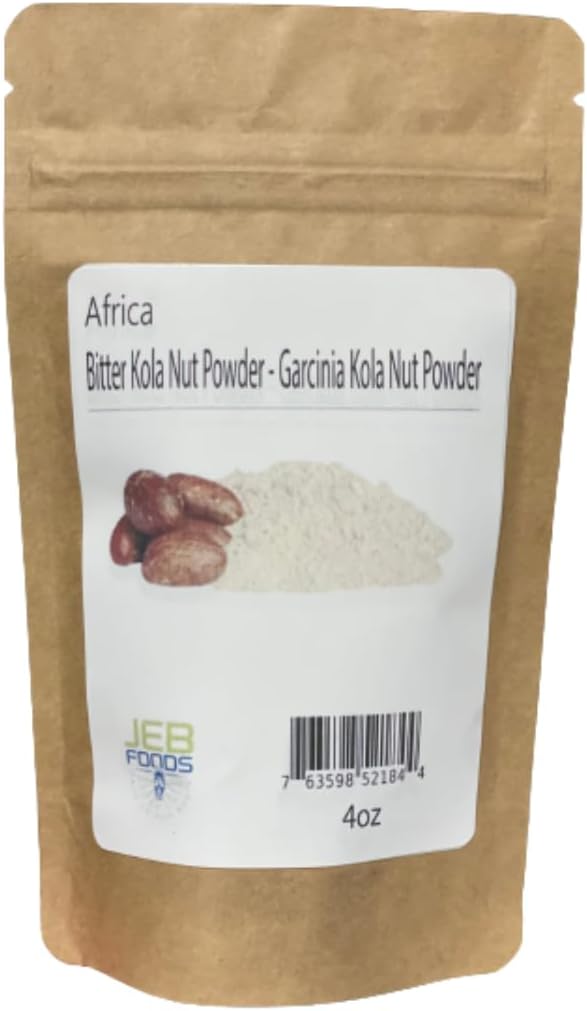 JEB FOODS Premium Garcinia Kola Powder - African Bitter Kola Nut Powder, Petit Cola Nut Powder para Wellness Support, Culinary and Traditional Use
