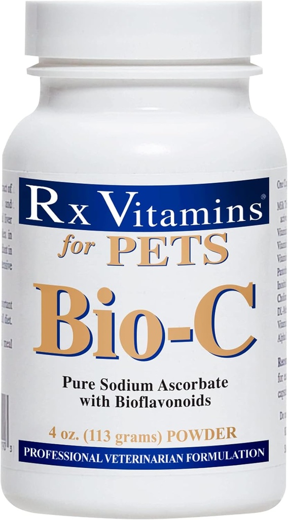 Vitaminas Rx Bio-C - Vitamina C para perros y gatos - con Bioflavonoides Lemon para Alivio de la Alergia - Suplemento de Apoyo Inmunitario - Promueve la Carne y la Esquía Saludables - Suplemento Conjunto - 4 oz