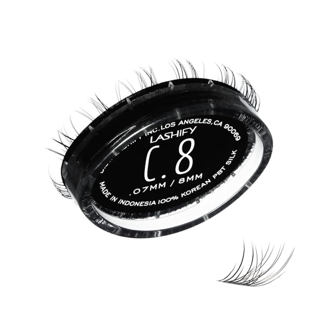 Lashify Curl 8mm Gossamer Extensión de pestañas Rellenar, Negro, DIY Falsos pestañas para un look natural