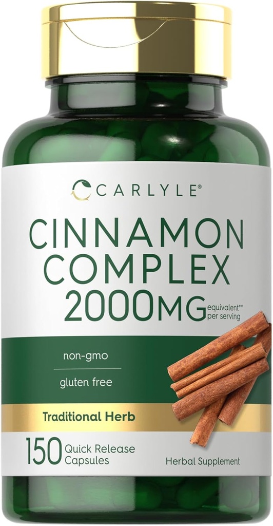 Complejo de canela de Ceillón de Carlyle con Gymnema y Mulberry  vísperas 150 Capsules ¦ Non-GMO, Gluten Free Supplement