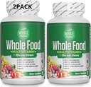 Whole Food Multivitamin for Men and Women (2PACK): Whole Nature Daily Superfood Vitamins Plus Minerals Digestive Enzymes, Probiotics and Omegas. Plant Based Multi Vitamin, Non GMO Gluten Free