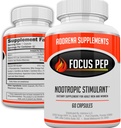 Focus Pep- Over The Counter Stimulants to Speed Up Naturally ¦ Study Alternative and Best Energy Supplements for Nootropic Brain Boosting, 60 Pills