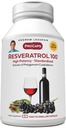 ANDREW LESSMAN Resveratrol-100mg - 180 Capsules - Red Wine's Beneficial, Naturally Occurring Anti-oxidant, Sin alcohol. Aditivo gratis