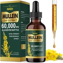 Fundas de Mullein Orgánica para Pulmones, Mullein Leaf Tincture Soporte Lung Cleanse, Suplemento Natural Extracto Líquido para Detox Pulido y Salud Respiratoria, Vegan, 2 fl oz
