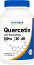 Nutricost Quercetin with Bromelain, 880mg Quercetin + 165mg Bromelain Por Serving, 120 Capsules, 60 Serving (2 Caps Por Serving) - Vegetariano, No GMO &amp; Gluten Gratis
