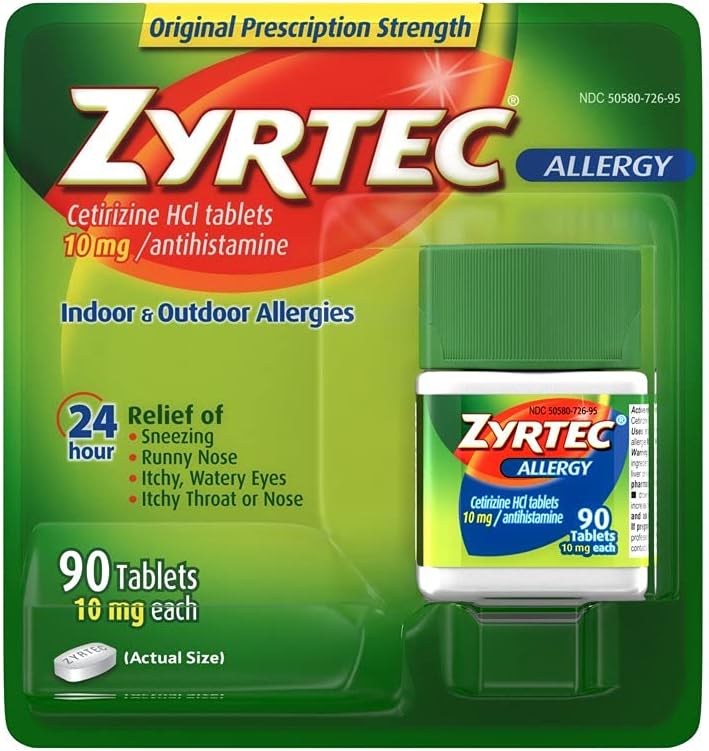 Alivio de Alergia Zyrtec (10 mg), 90 Tabletas