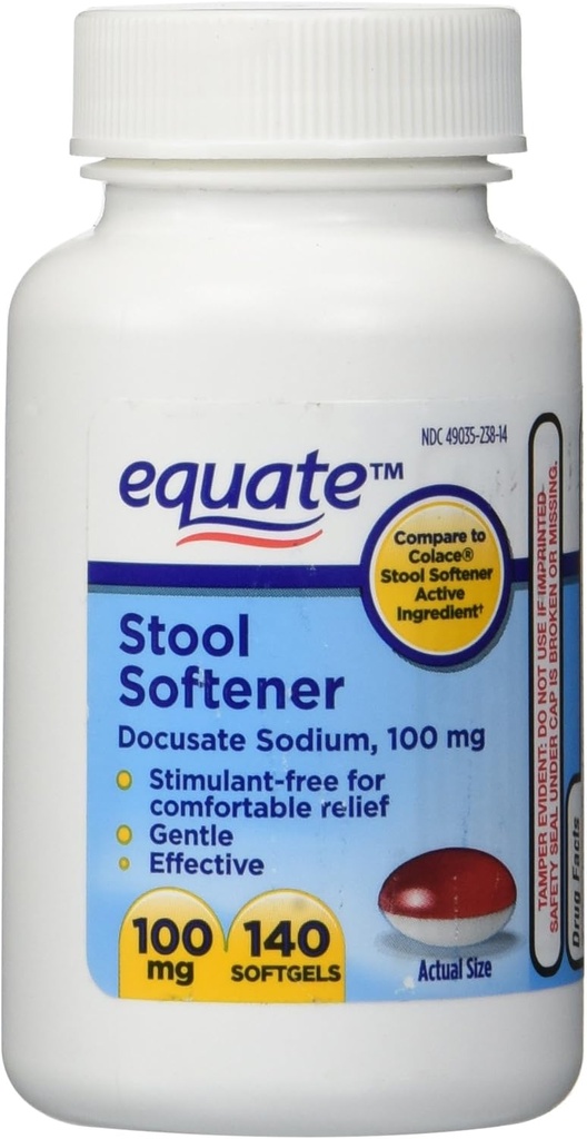Equate - Softener de heces 100 mg, 140 cápsulas (Compare to Colace) (1)