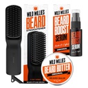 Kit de cuidado de barbas salvajes: Heated Beard Straightener for Men, Beard Butter, " Beard Growth Serum - Ultimate Grooming Tool Set, Beard Balm, Hydrating Serum, Hot Comb Beard Brush for Daily Use