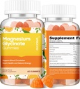 60 Conde Magnesium Glycinate Gummies 400mg w/Ashwagandha Suplemento - Sugar Free Zinc Magnesium Glycinate Suplemento Ashwagandha Gummies para adultos