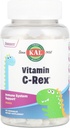 KAL C-Rex Chewable Vitamina C para niños, Immune Support Suplemento con Bioflavonoids de Rose HIPS, Rutin & Acerola, Tasty Orange, Fructose Free, Chewable Tablets